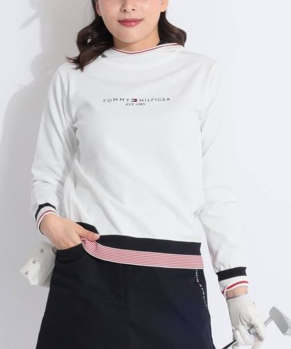 トミーヒルフィガーゴルフ TH 総ロゴボトルネックシャギーニット