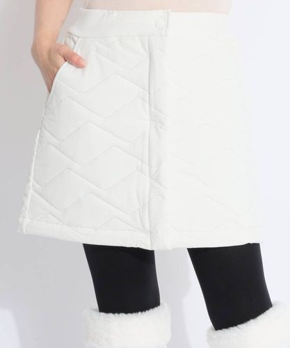 サイズ０/パーリーゲイツ✩⋆中綿キルティングスカート パーリーゲイツ PG 【発熱保温】裾フリル中綿スカート レディース