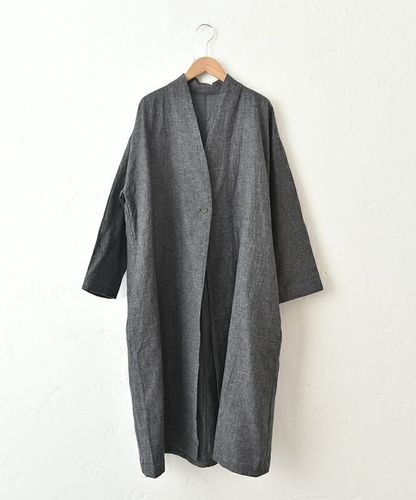 08Mab｜リネンコットンデニムロングコート [[CF-1224HF1099]][C