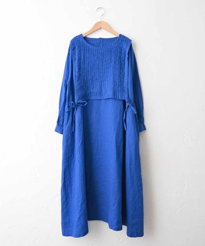 08Mab リネン細ピンタックワンピース　色ネイビー 08Mab｜リネン細ピンタックワンピース [[CF-1225HF1326]][C] | ma28