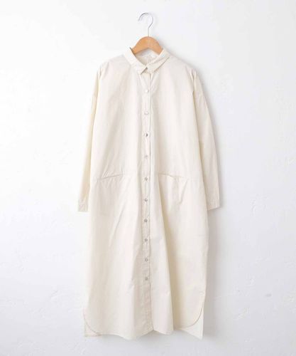 レディース 【YAECA】綿麻混 Long Shirt One-piece ホワイト M
