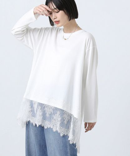 Gready Brilliantブルー糸刺繍プリントロンT | SEKIMIKI Online