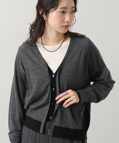 Gready BrilliantリブペプラムフレアVネックカーディガン | SEKIMIKI