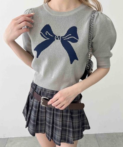 ニコさま☆Drawer リボンニット プルオーバー ランダムリボンニットプルオーバー | natural couture(ナチュラル