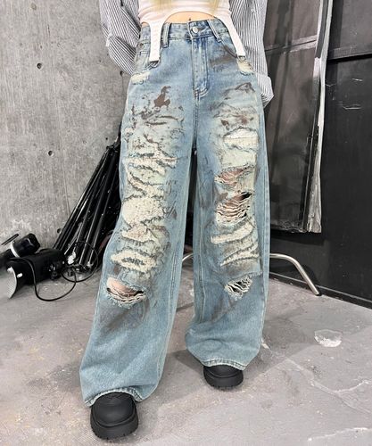 ストラップディテール カーゴフレアデニム ドロストコードフレアデニム【一部店舗限定】｜WEGO（ウィゴー