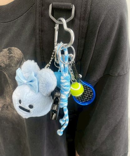 ぷっくりサロペうさちゃんぬいぐるみキーホルダー｜WEGO（ウィゴー