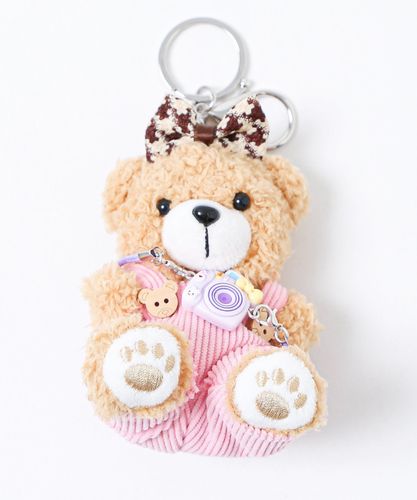 もこもこくまちゃんぬいぐるみミラーキーホルダー｜WEGO（ウィゴー