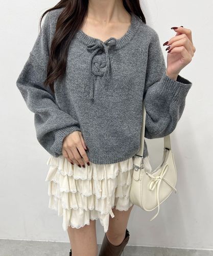Vネックレースリボンニット – WEGO ONLINE STORE