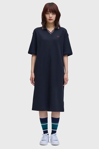 Open Collar Tipped Polo Dress(10 608：NAVY): | FRED PERRY JAPAN