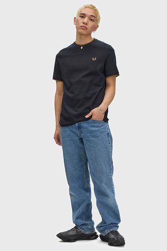 Trim Detail Crepe Pique T-Shirt(S 102：BLACK): | FRED PERRY JAPAN
