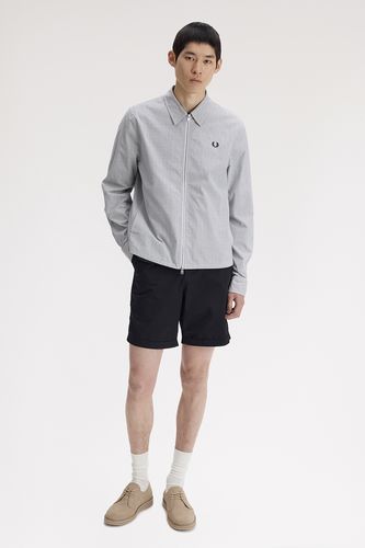 Striped Seersucker Zip Through Overshirt(S 35B:BLUE / WHITE Striped Seersucker Zip Through Overshirt(S 35B:BLUE / WHITE