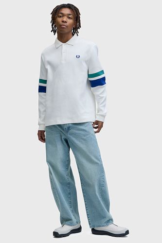 Tipped Sleeve Collared Sweatshirt(S 129：SNOW WHITE): | FRED PERRY