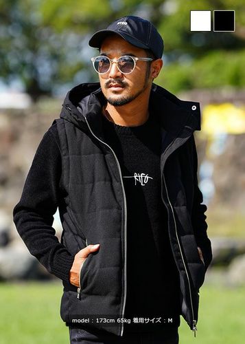 RTEG フード付き 黒 ダウンベスト RTEG Tシャツ RTEG/D&Fベスト | adamsJUGGLER（アダムスジャグラー）公式