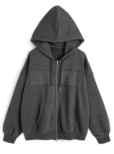 ロゴ刺繍ハーフジップボアパーカー[th071] | レディースファッション