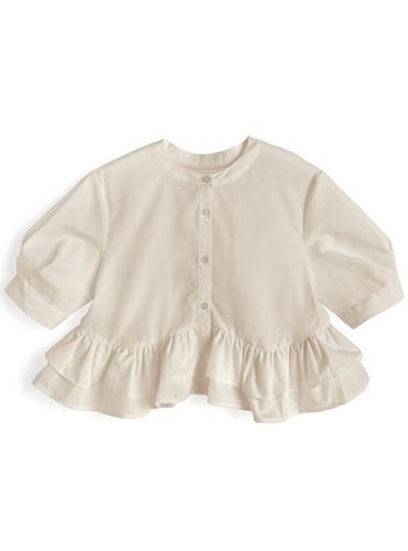 エンボスパフスリーブペプラムトップス[fo2282] | レディース