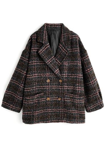 チェック柄ダブルテーラードジャケット[fo1468] | レディース