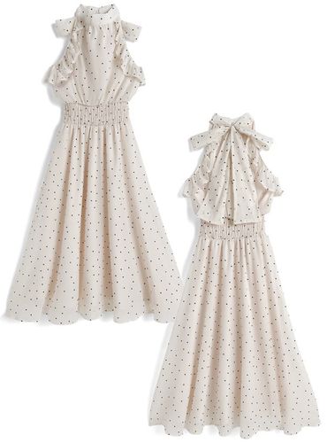 2Wayドット柄ショルダーオープンフリルワンピース[ru1894
