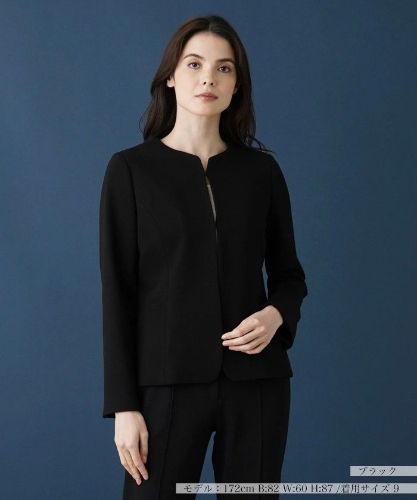 チェックノーカラージャケット【my perfect wardrobe】|レリアン