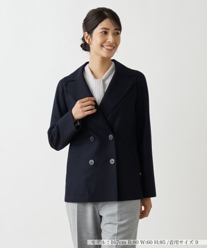 ノーカラーデニムジャケット【Leilian WHITE LABEL】|レリアン プラス