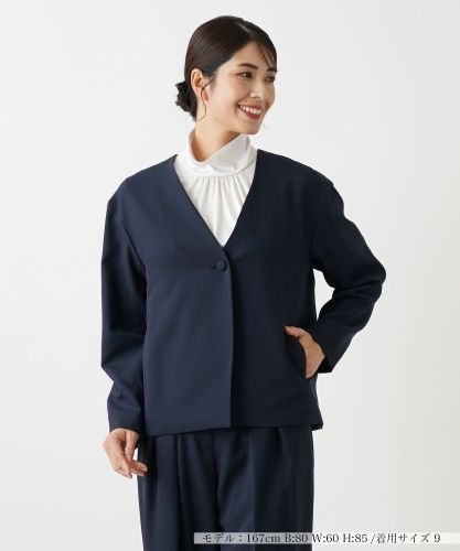 8048. LEONARD 絹100% ノーカラージャケット マルチブレードノーカラージャケット ｜ハウス オブ ロータス＜HOUSE