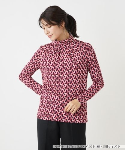 ペイズリー柄ハイネックカットソー【Leilian WHITE LABEL】|レリアン