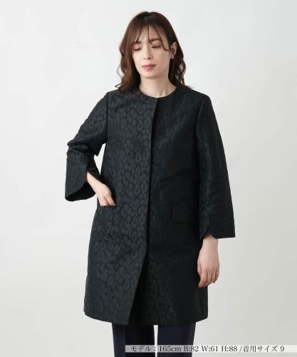 キルティング切替ノーカラーコート【Leilian WHITE LABEL】|レリアン