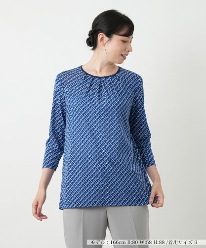 ■美品 Leilian G.BINDA 花柄 コンビプルオーバーカットソー □美品 Leilian G.BINDA 花柄 コンビプルオーバーカットソー