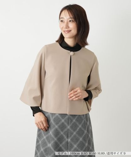 チェックノーカラージャケット【my perfect wardrobe】|レリアン
