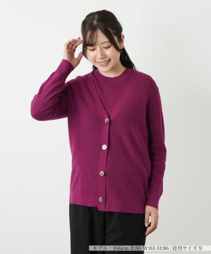 レリアン 13+ カシミヤ混 カーディガン ケーブル 日本製 レディース XL カシミヤケーブル編みカーディガン | Leilian (Women)/レリアン | 三越