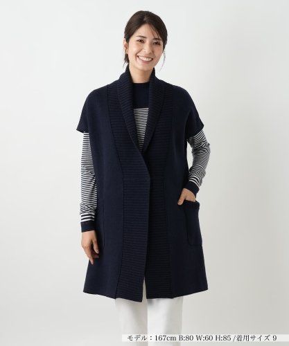 Leilian*レリアン　現行品　ロングジレ　ベスト　ネイビー　コットン　9 ロングジレ|レリアン | レリアン公式オンラインストア
