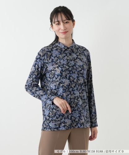 ペイズリー柄ハイネックカットソー【Leilian WHITE LABEL】|レリアン