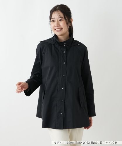 新品☆Leilianレリアン☆コート☆9号M☆中綿ライナー＆フード取り外し可能 Leilian（レリアン） #wnc コート ステンカラーコート 9 黒 シルク