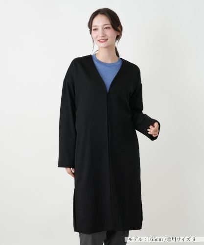 キルティング切替ノーカラーコート【Leilian WHITE LABEL】|レリアン