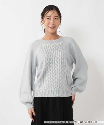 カシミヤケーブル編みハイネックニット|レリアン | レリアン公式