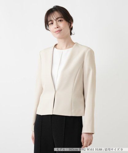 現行レリアン　高級ラインブールジュ ノーカラージャケット　 定価16.5万　L ノーカラージャケット【BOURGE】|レリアン プラスハウス | レリアン