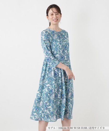 店頭人気】カットワーク刺繍フレアワンピース-BLUBIANCO|レリアン