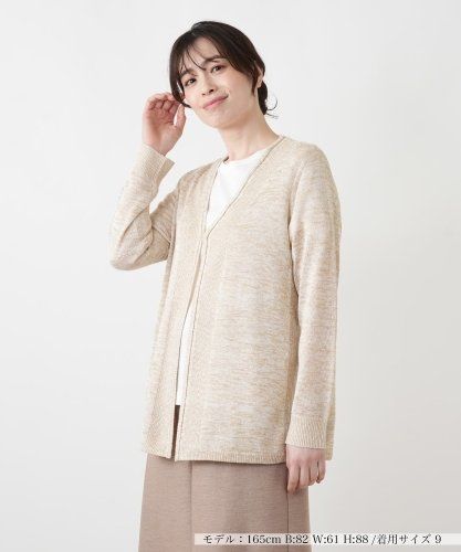 ラメクルーネックカーディガン【Leilian WHITE LABEL】|レリアン