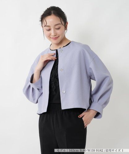ケミカルレースノーカラージャケット|LANVIN en Bleu | レリアン公式