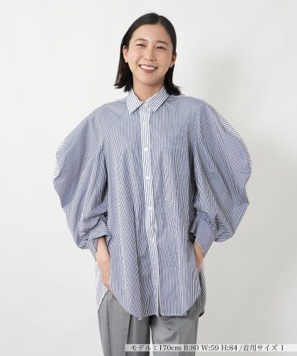 バックプリーツストライプシャツ【Lallia Mu】|ネミカ | レリアン公式