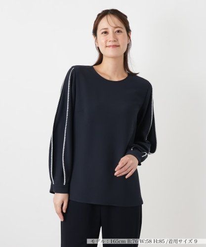ノーカラージップブラウス【Leilian WHITE LABEL】|レリアン
