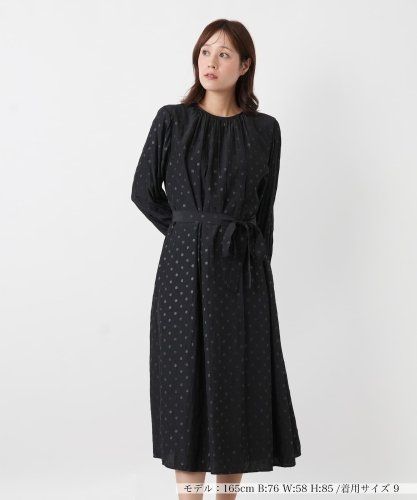 24h限定！新品◆ROMANローマン上品ブラックドットアシメトリーフレアワンピL ドットプリントVネックフレアワンピース【normment】|ネミカ