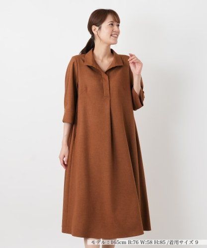 美品✨レリアン　近年モデル　ロングシャツワンピース　ブラウン　洗える　Mサイズ ワンピース【THE NEW】【Leilian WHITE LABEL】|レリアン | レリアン