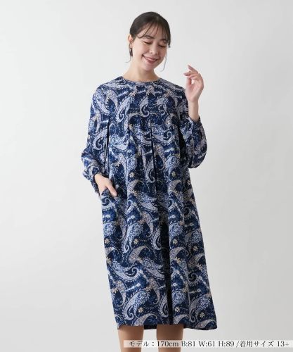 Leilian✖️Agnona（イタリア）長袖ヘリンボーンワンピース 11号