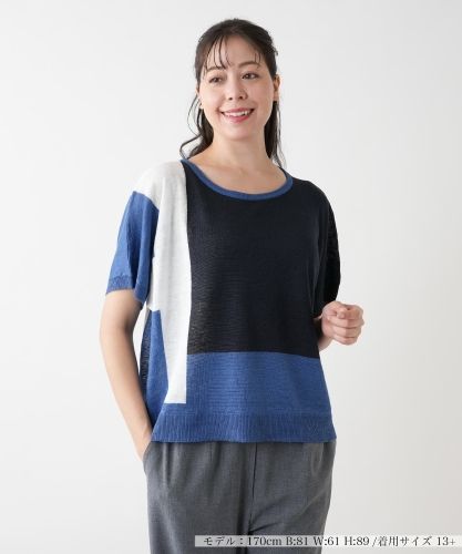 カラーブロックニット【HAND】|レリアン プラスハウス | レリアン公式