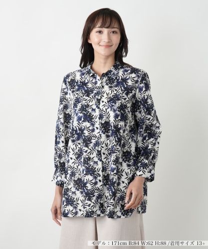 ペイズリー柄チュニック丈ブラウス【プラス企画】|レリアン プラス