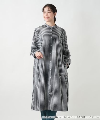 レリアン　長袖ワンピース　チェック レリアン チェック柄生地切り替え 長袖ひざ丈ワンピース 13号 - メルカリ