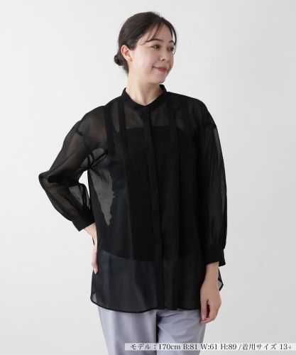 店舗人気】【ウォッシャブル】チュニックブラウス【プラス企画