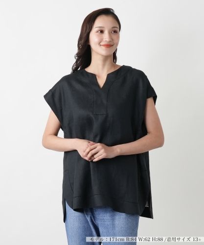 ★タグ付き【M-premierBLACK】ネイビーチュニック 女子チュニック半袖[ナガイレーベン製品] LH-6312｜THS-白衣通販・販売