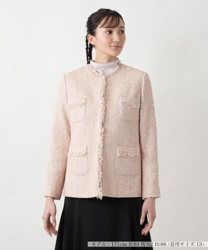 店舗人気】フェイクファージャケット【セレモニー】【Leilian WHITE