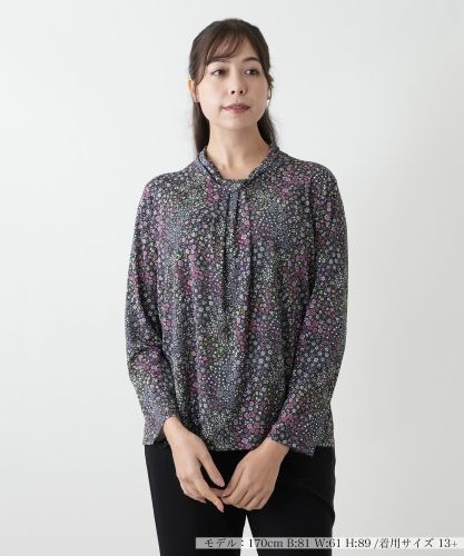 ボタニカル柄チュニック丈カットソー【プラス企画】|レリアン プラス